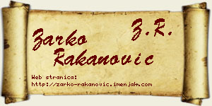 Žarko Rakanović vizit kartica